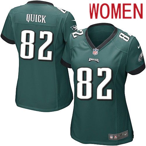 Women Philadelphia Eagles #82 Mike Quick Nike Midnight Green Game NFL Jersey